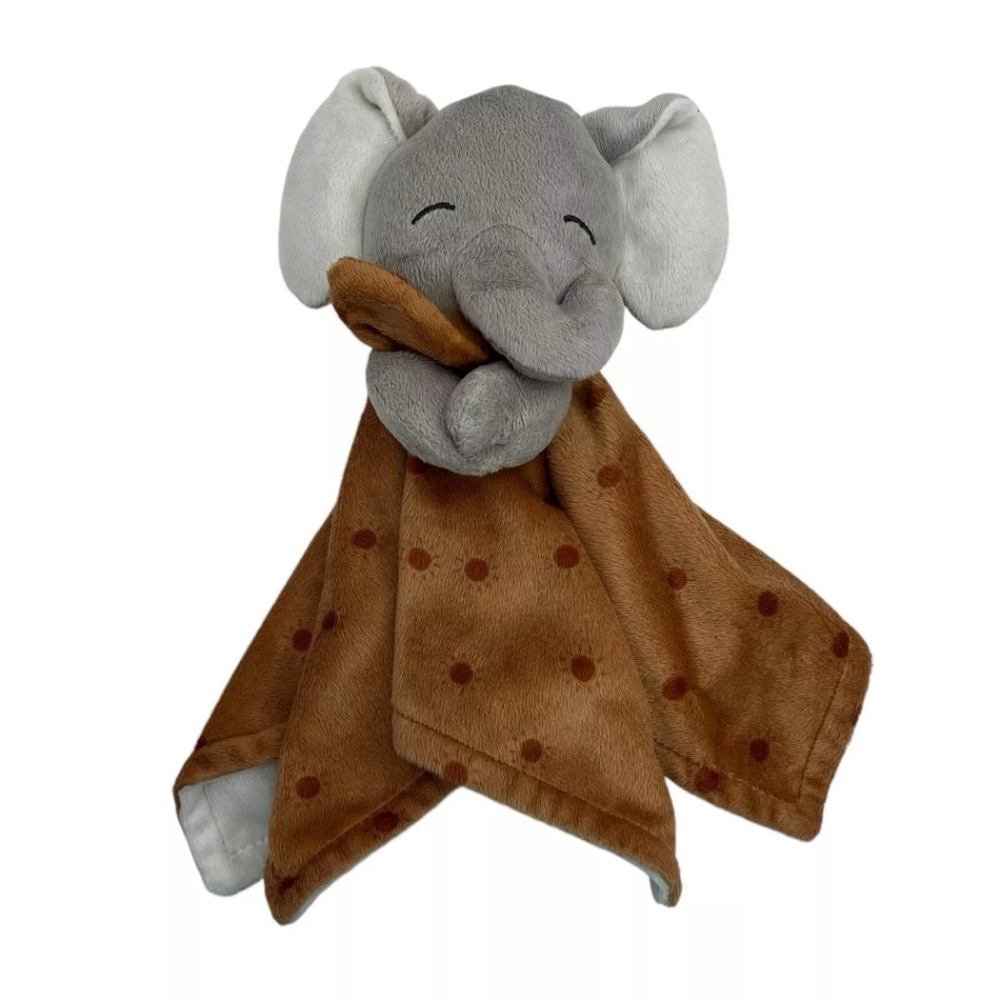 Gerber Modern Moments Lovey Baby Grey Elephant Brown 12” Plush Security Blanket